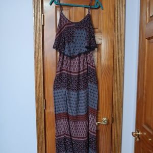 Blue and Purple Patterned Summer Maxi Dress | American Eagle Outfitters